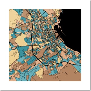 Palermo Map Pattern in Mid Century Pastel Posters and Art